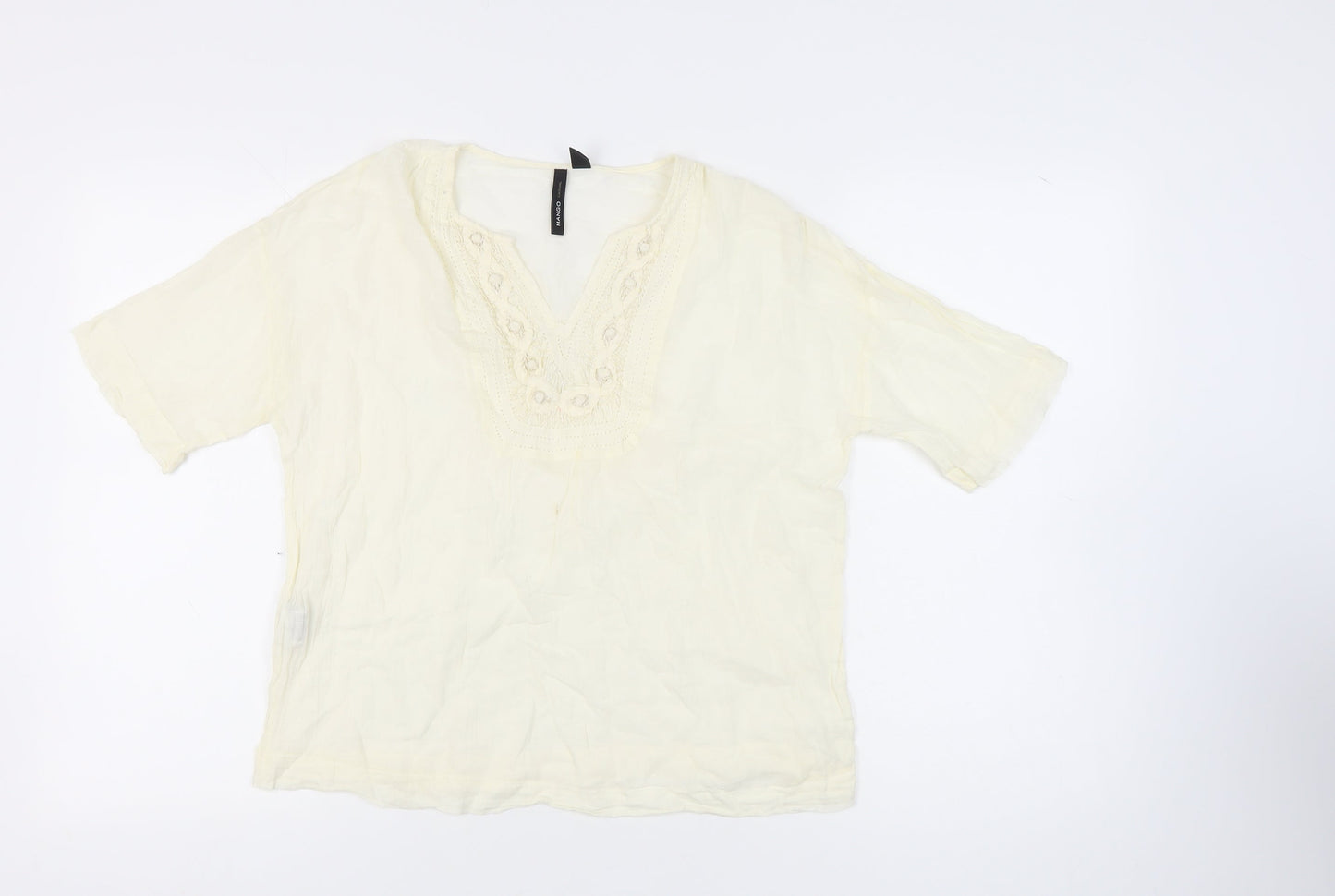 Mango Women's Ivory Tunic Blouse, Size M, Casual