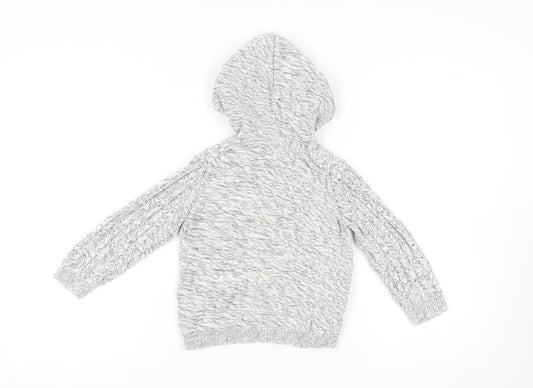 Next Girls Grey Hooded Full Zip Jumper 4-5 Years