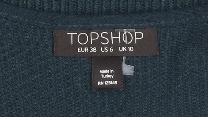 Topshop Women's Green Sleeveless Dress UK 10