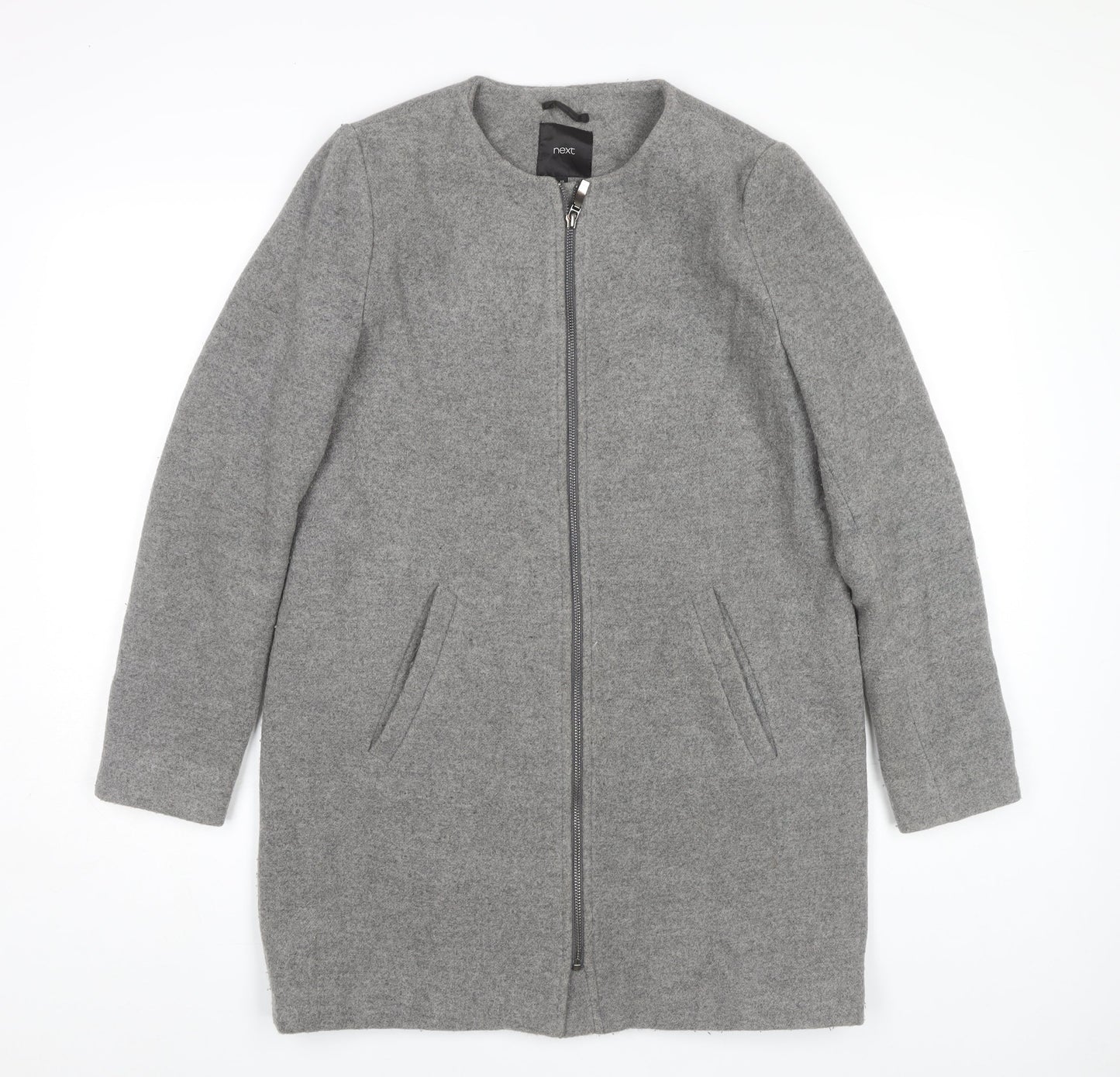 Next Women's Grey Wool Blend Coat Size 10