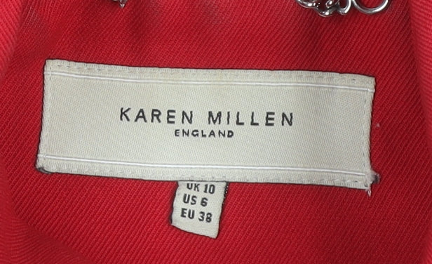 Karen Millen Women's Red Trench Coat Size 10