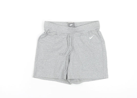 Nike Women's Grey Sweat Shorts Size 6 - Sporty Activewear
