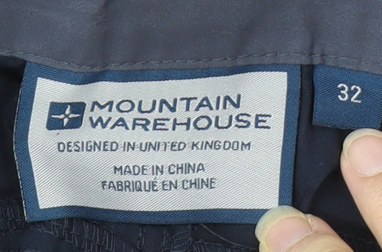 Mountain Warehouse Men's Blue Rain Trousers, Size 32