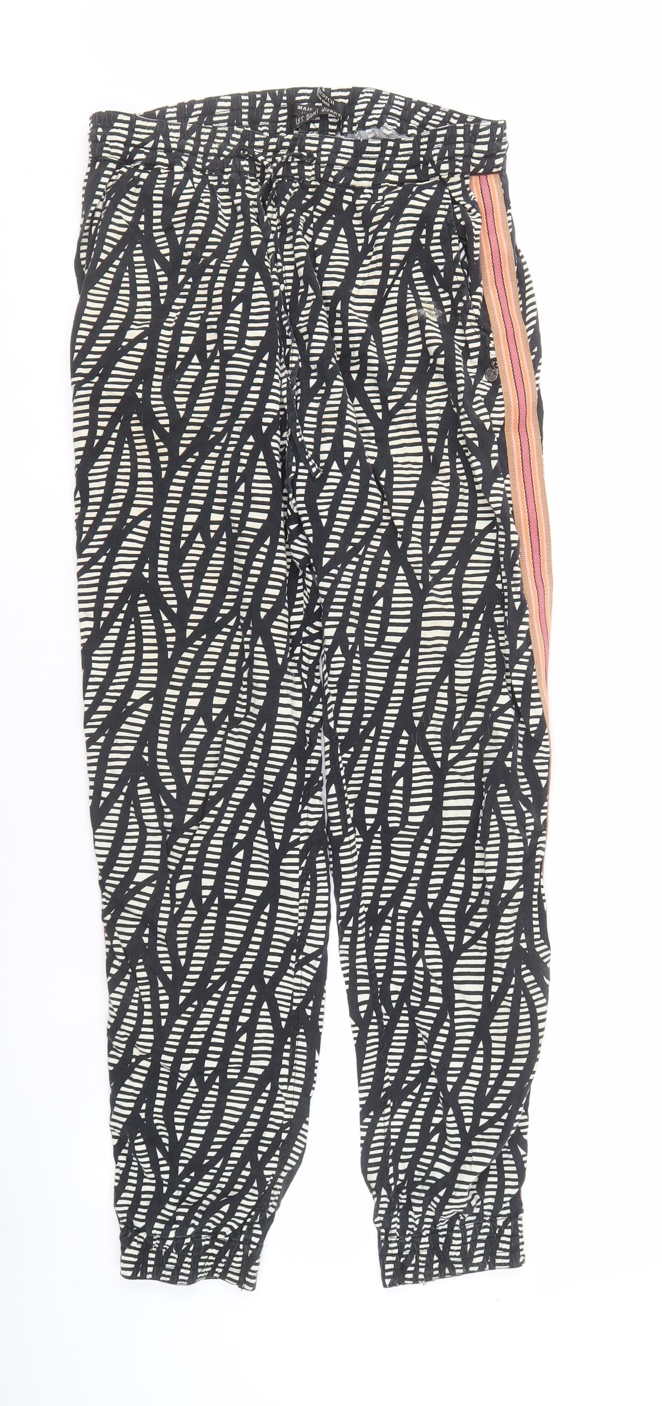 Scotch Women's Black & White Geometric Joggers Relaxed Fit