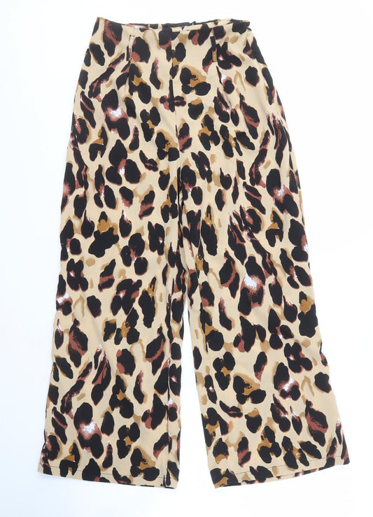 PrettyLittleThing Women's Beige Animal Print Trousers