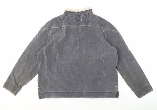 Fat Face Men's Grey 1/4 Zip Sweatshirt L