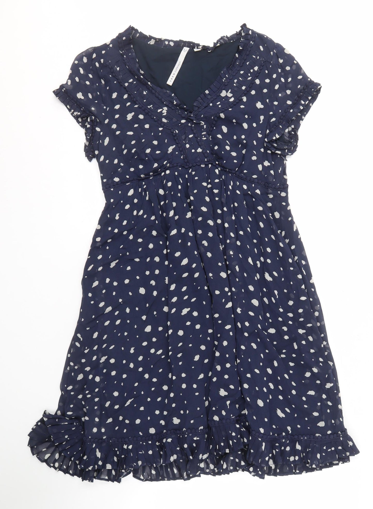 Crew Clothing Co. Women's Blue Polka Dot Dress Size 12