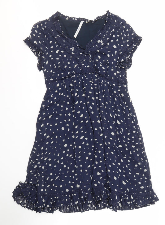 Crew Clothing Co. Women's Blue Polka Dot Dress Size 12