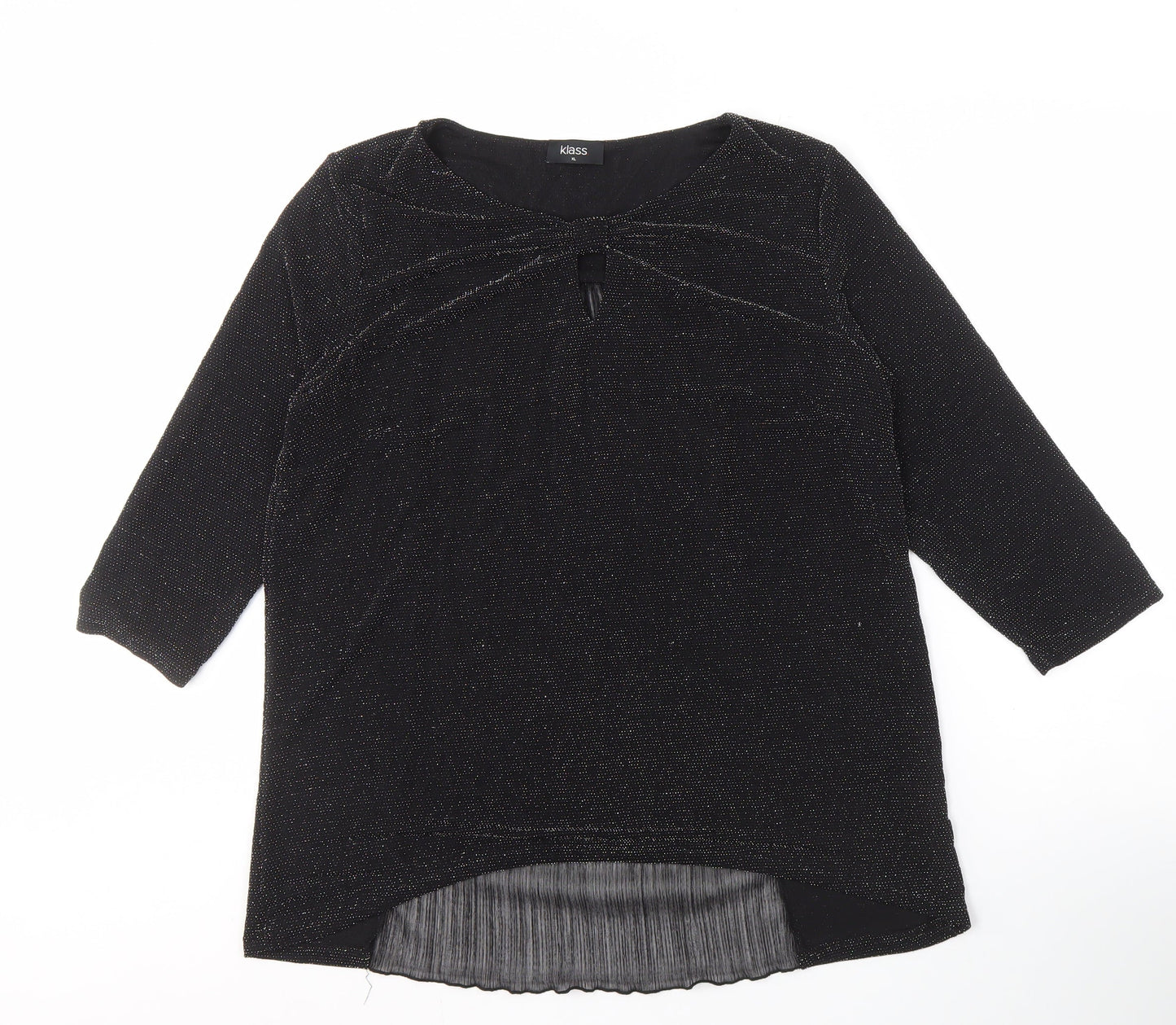 Womens UK Size 12 Klass Black Polyester Blend Blouse
