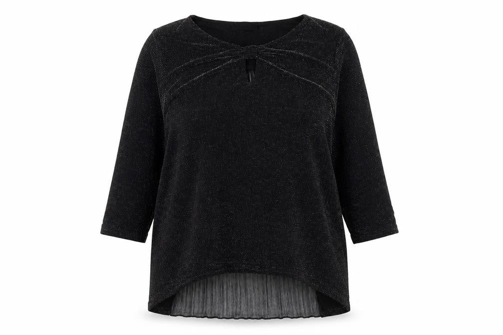 Womens UK Size 12 Klass Black Polyester Blend Blouse