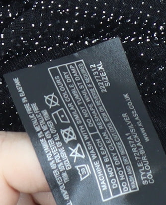 Womens UK Size 12 Klass Black Polyester Blend Blouse