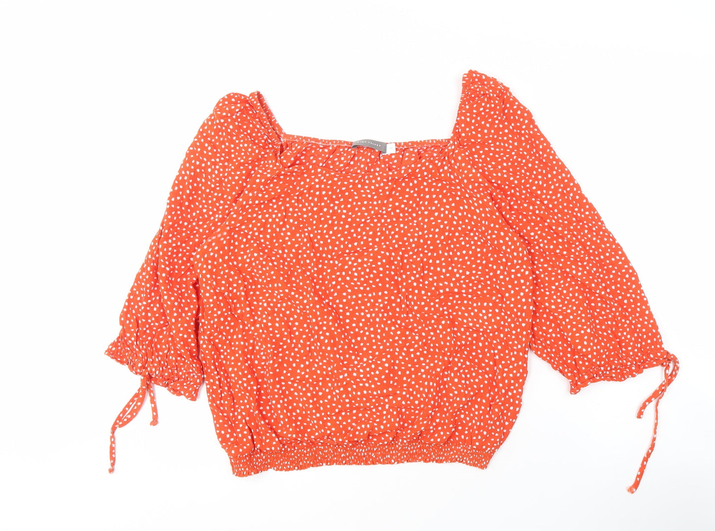 Mint Velvet Women's Red Polka Dot Tunic Blouse Size 14