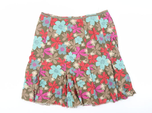 Boden Women's Multicoloured Floral A-Line Skirt Size 12