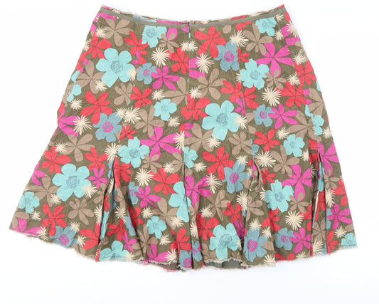 Boden Women's Multicoloured Floral A-Line Skirt Size 12
