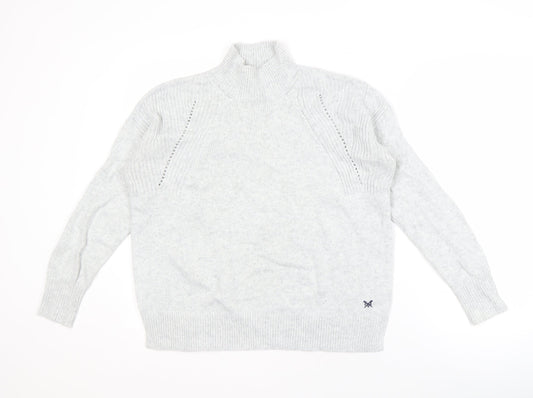 Crew Clothing Women’s Grey Mock Neck Jumper Size 8