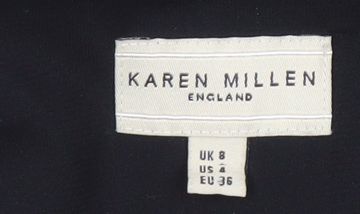 Karen Millen Black Polka Dot Dress, Women, Size 8, Silk