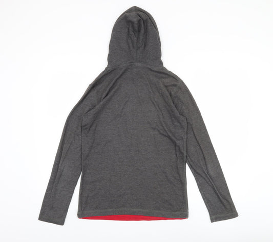 Grin & Bear Unisex Grey Pullover Hoodie S