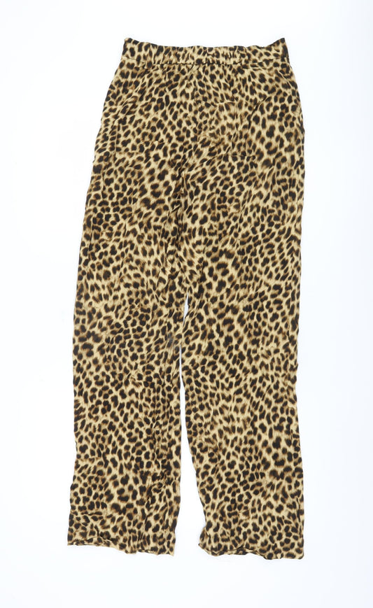 Zara Women's XS Multicoloured Animal Print Trousers