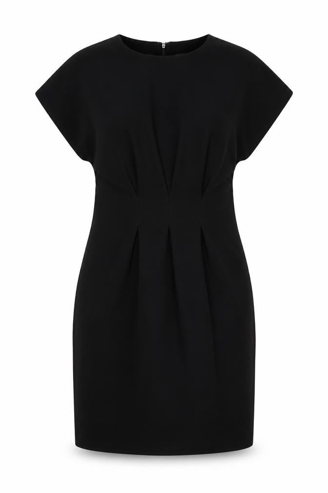 Front view of ASOS Women's Black Dress, size 12, Regular Fit