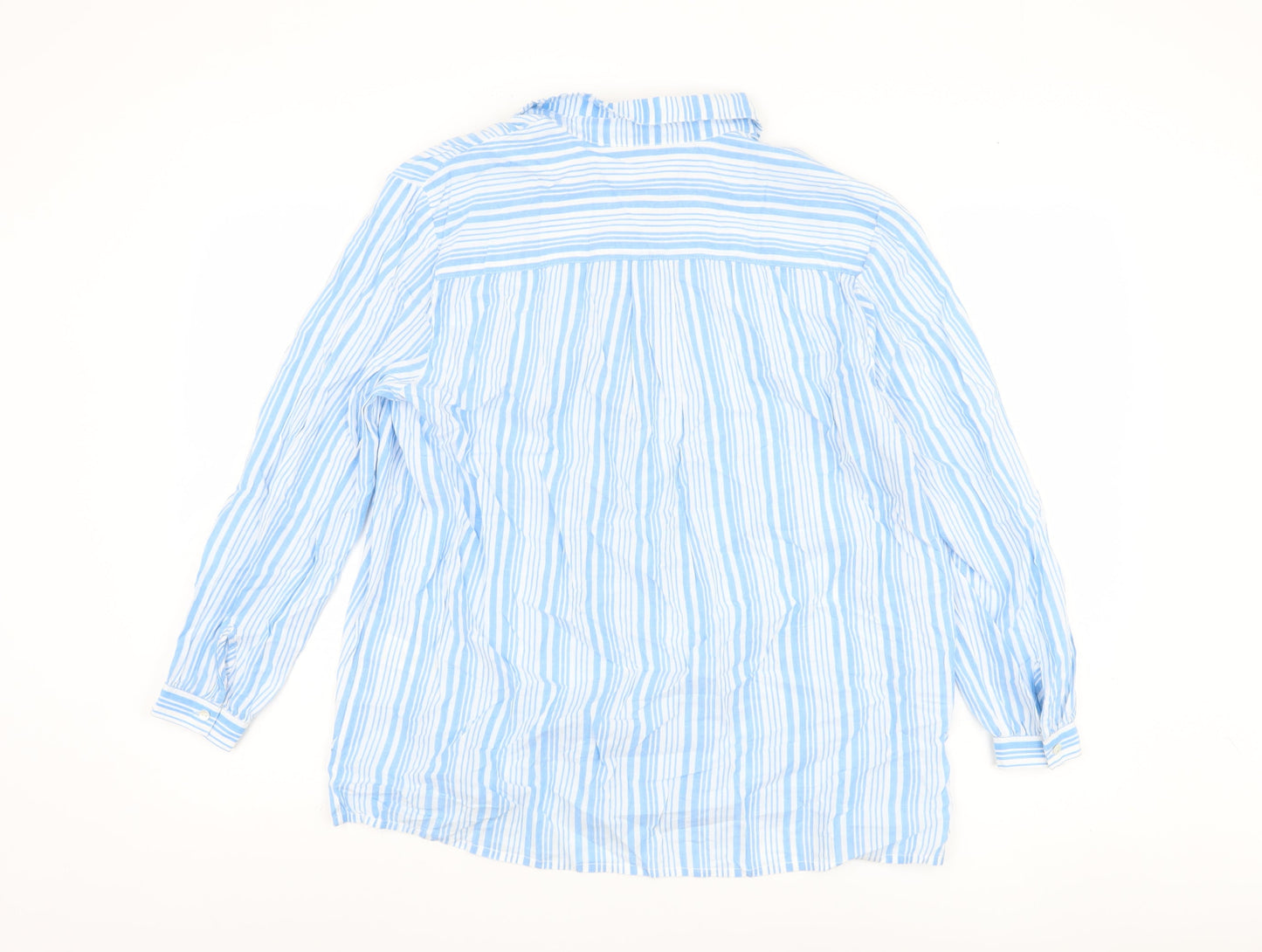 Great Plains Women's Blue Striped Button-Up Shirt Size 10