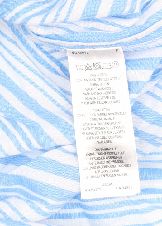 Great Plains Women's Blue Striped Button-Up Shirt Size 10