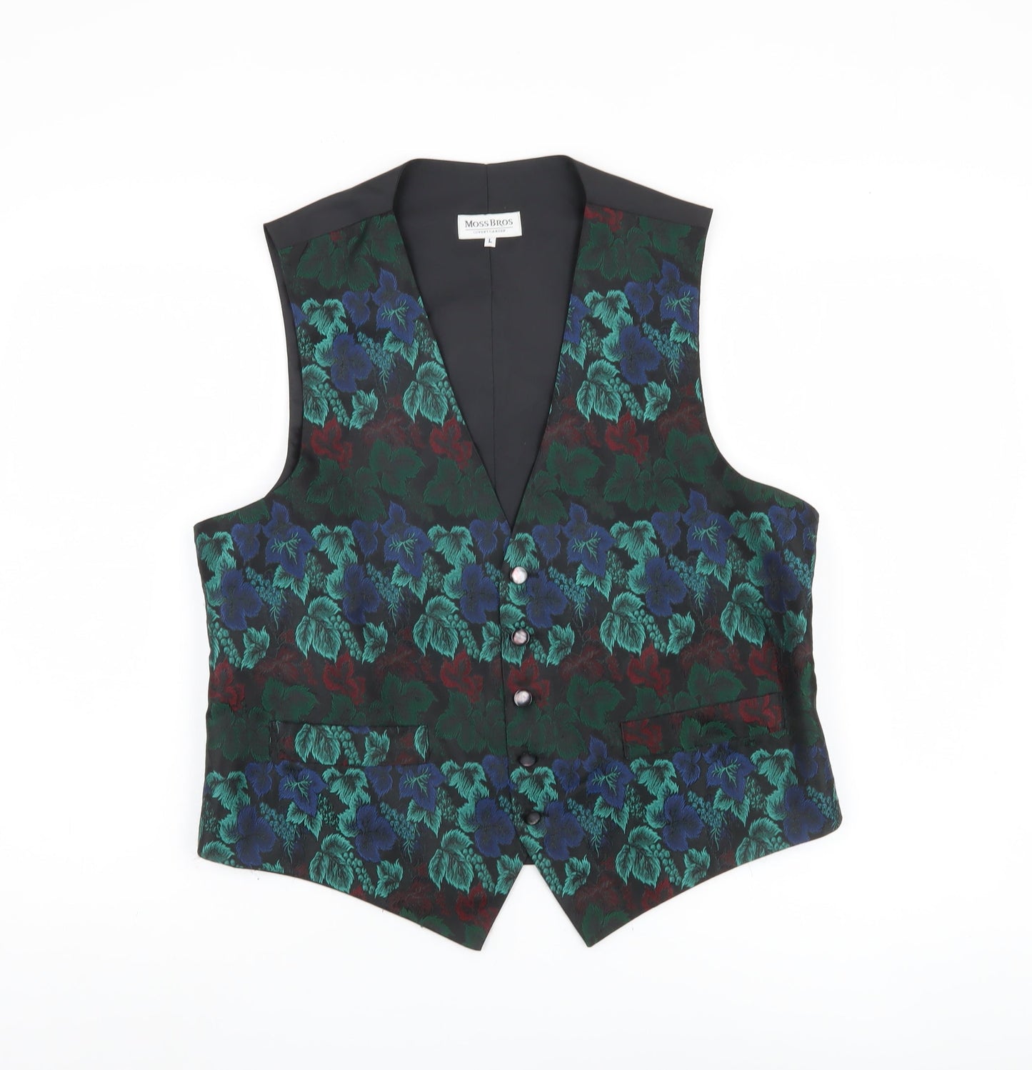 Moss Bros Men's Multicoloured Floral Waistcoat L