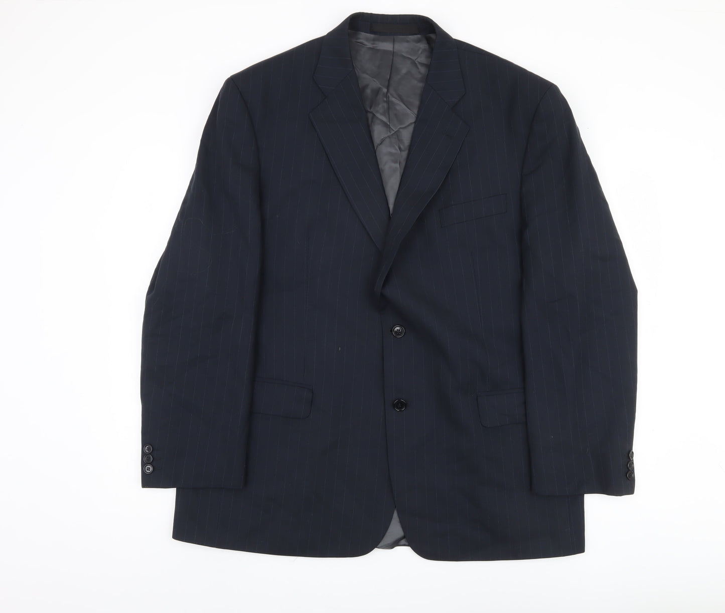 Marks and Spencer Men's Navy Striped Suit Jacket 46R