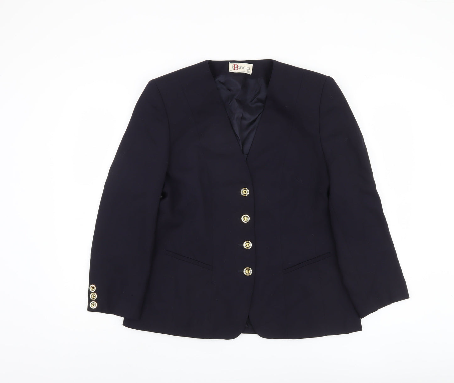 Bianca Women's Black Blazer, Size 12, Five-Button Classic Fit