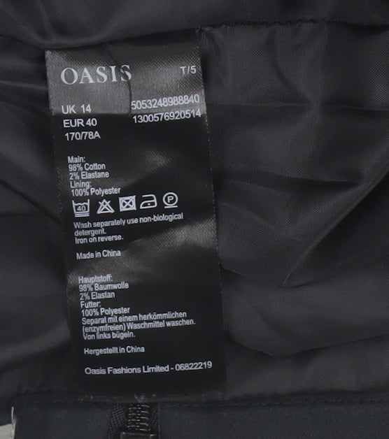 Oasis Women's Black Geometric Midi Pencil Skirt Size 14