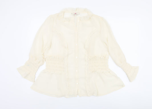 Aastha Women Ivory XL Blouse with Stretch Accents