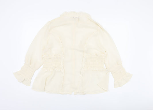 Aastha Women Ivory XL Blouse with Stretch Accents