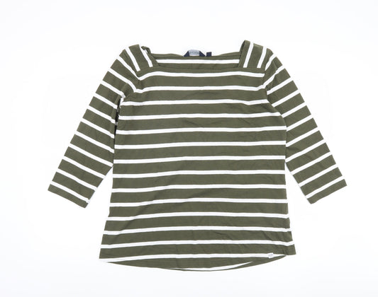 Regatta Women's Green Striped 3/4 Sleeve T-Shirt