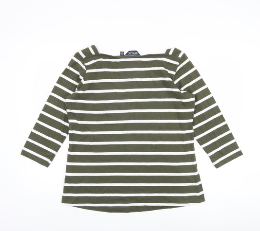 Regatta Women's Green Striped 3/4 Sleeve T-Shirt
