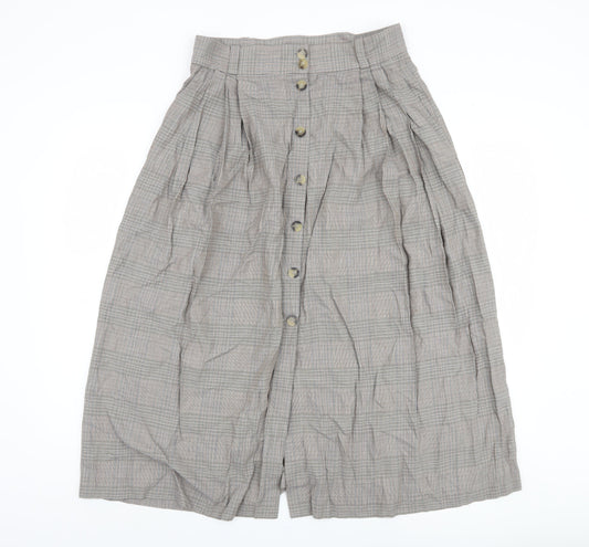 Massimo Dutti Women's Grey Pleated Midi Skirt Size 14