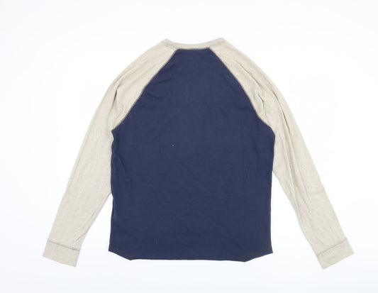 Hollister Men's Blue Long Sleeve Crew Neck T-Shirt M