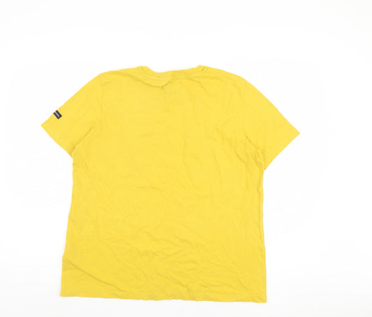 Superdry Unisex Adult Yellow Crew Neck T-Shirt Size 12