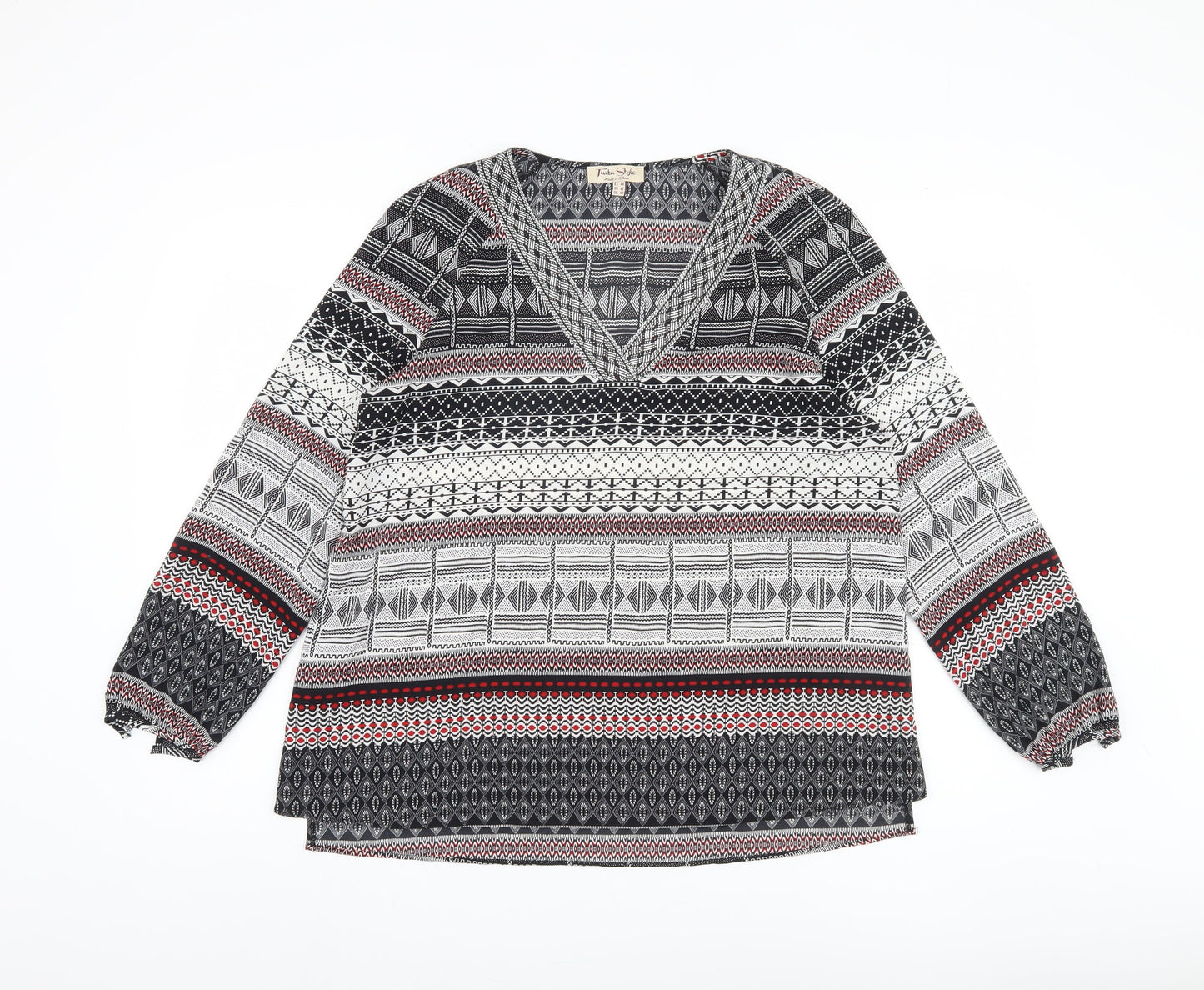 Tinta Style Women's Multicoloured Blouse, Size 12, Geometric Pattern