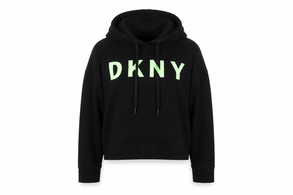 Womens UK S Regular DKNY Black Pullover Hoodie