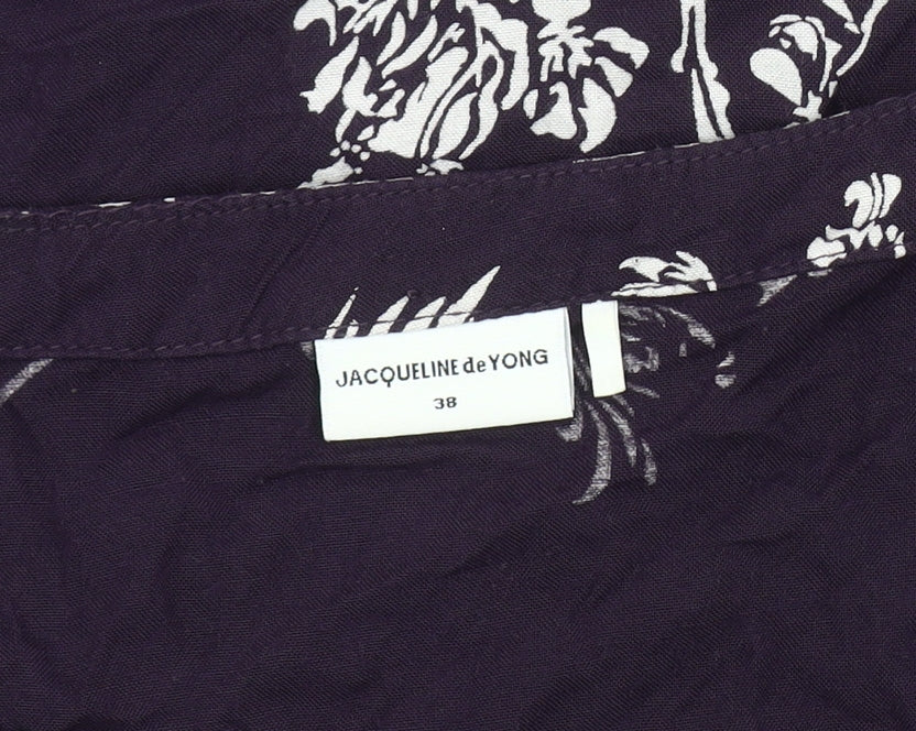 Jacqueline de Yong Women's Purple Floral Top Size 10