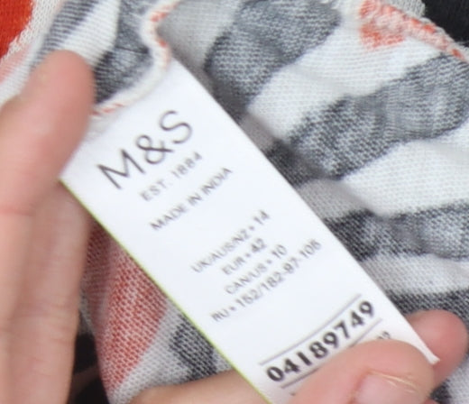 Marks and Spencer Women's Multicoloured Geometric T-Shirt, Size 14