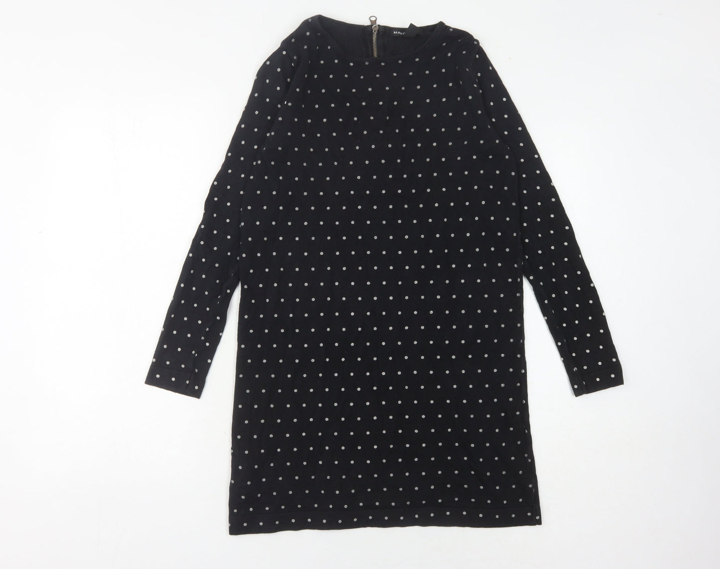 Mango Women's Black XS Polka Dot Sheath Dress