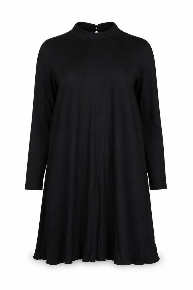 Front view of b.young Women's Black Long Sleeve Dress - M