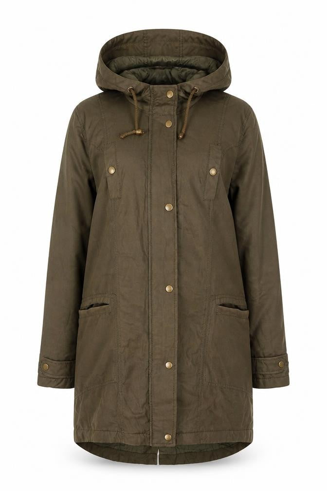 South Women's Brown Parka - Size 12, Hooded Casual
