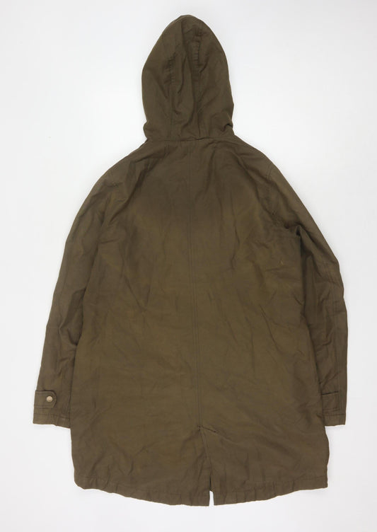 South Women's Brown Parka - Size 12, Hooded Casual