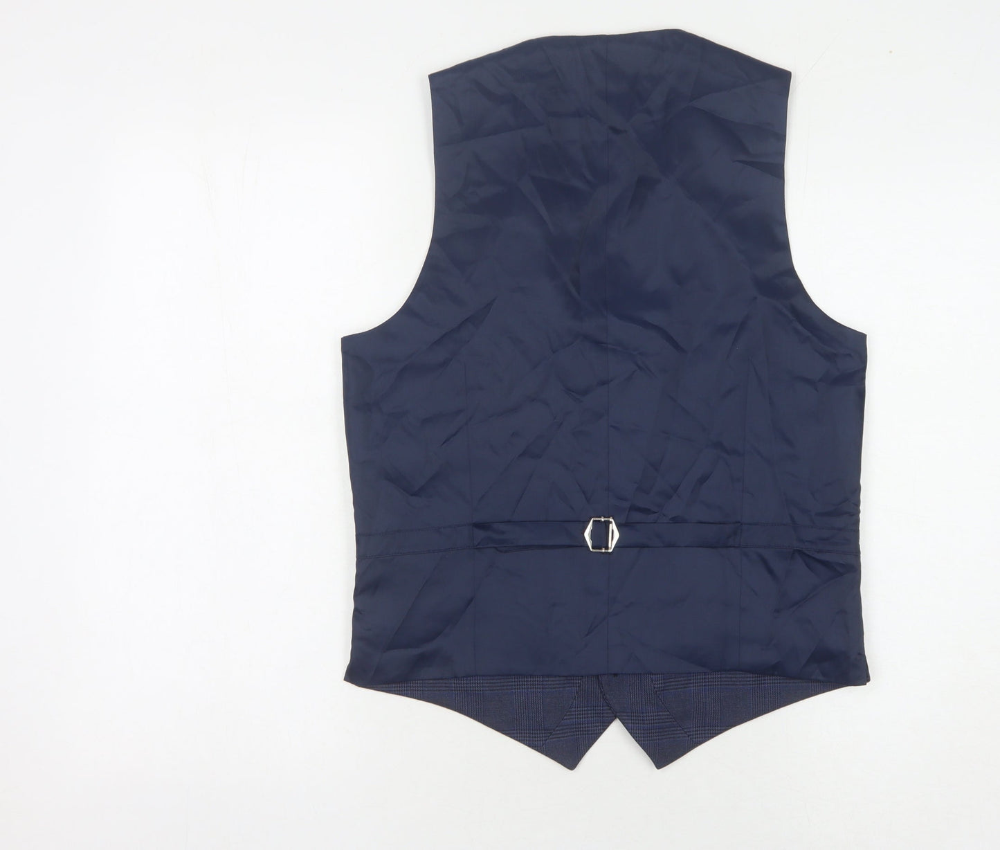 Marks and Spencer Men's Blue Check Waistcoat Size 36R