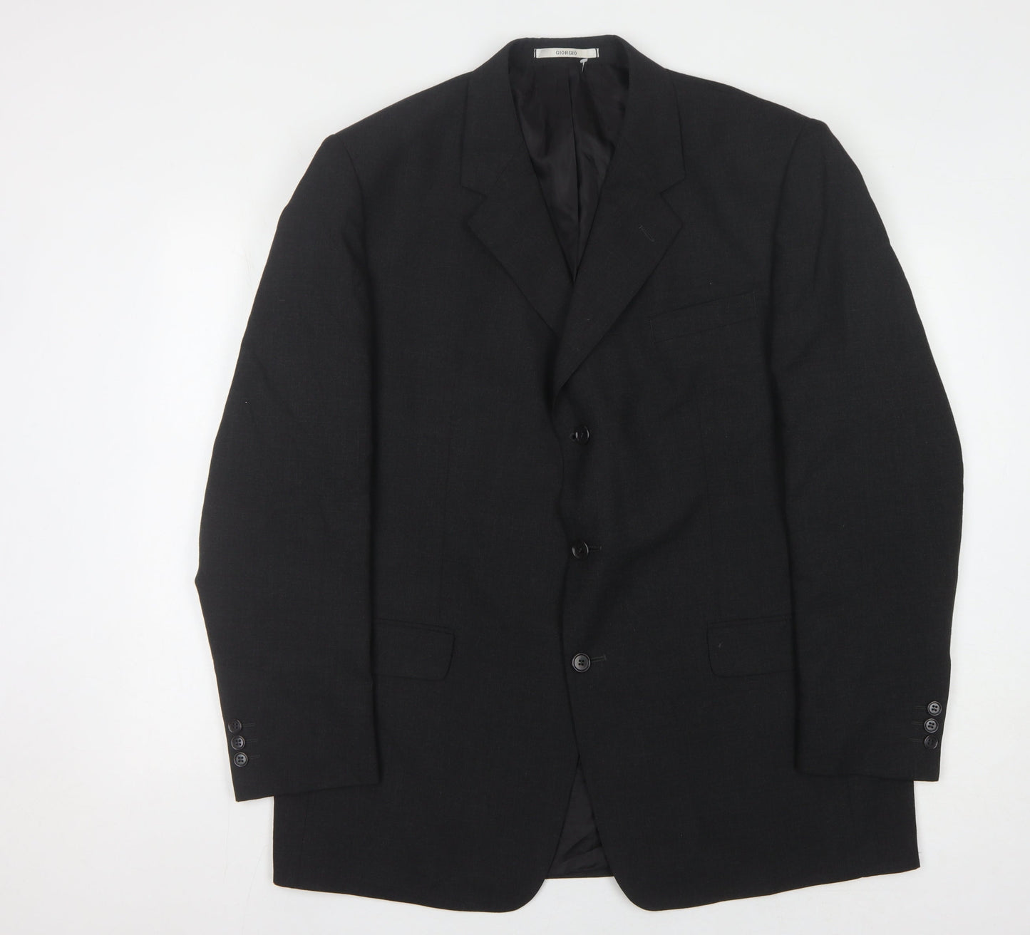 Giorgio Men's Black Blazer 46R Regular Fit Jacket