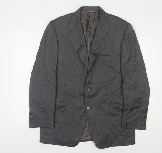 Canali Men's Grey Wool Suit Jacket Size UK 40