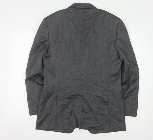 Canali Men's Grey Wool Suit Jacket Size UK 40