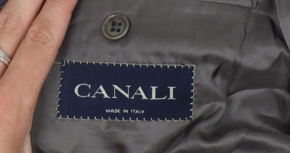 Canali Men's Grey Wool Suit Jacket Size UK 40