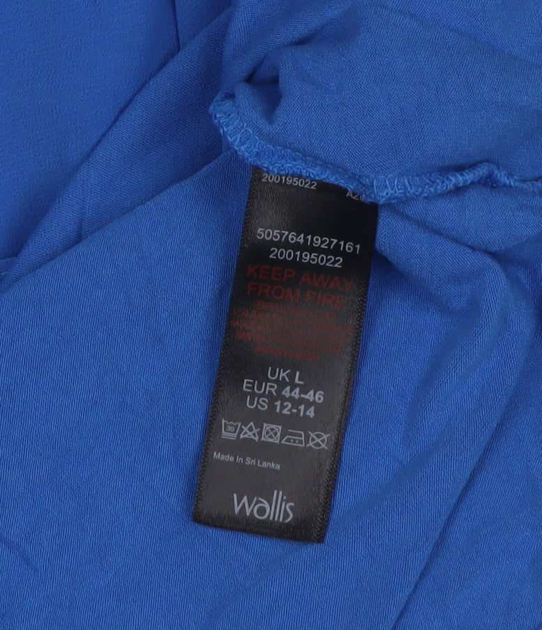 Wallis Women's Blue Dolman Sleeve Top L